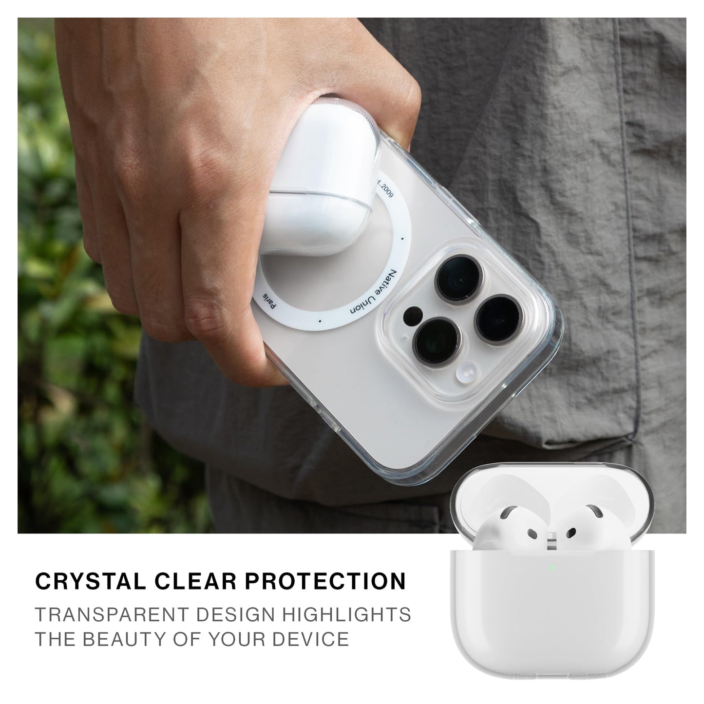 Native Union (Re) Clear Case for AirPods 4 - 100% Recycled - Supports Wireless Charging - Compatible with AirPods 4