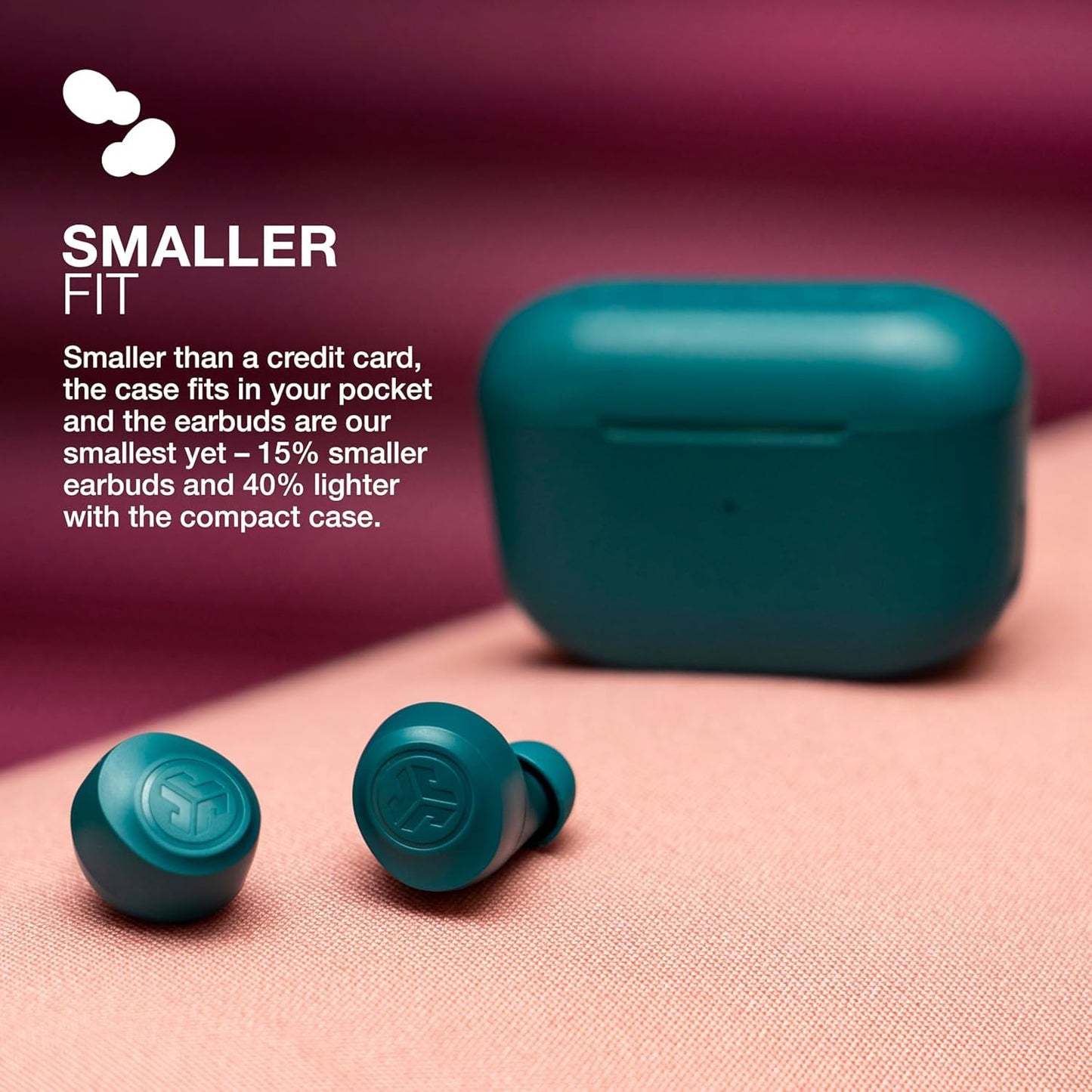 JLab Go Air Pop+, True Wireless Earbuds, Bluetooth Earbuds with Microphone, Dual Connect, USB-C Charging Case, Teal