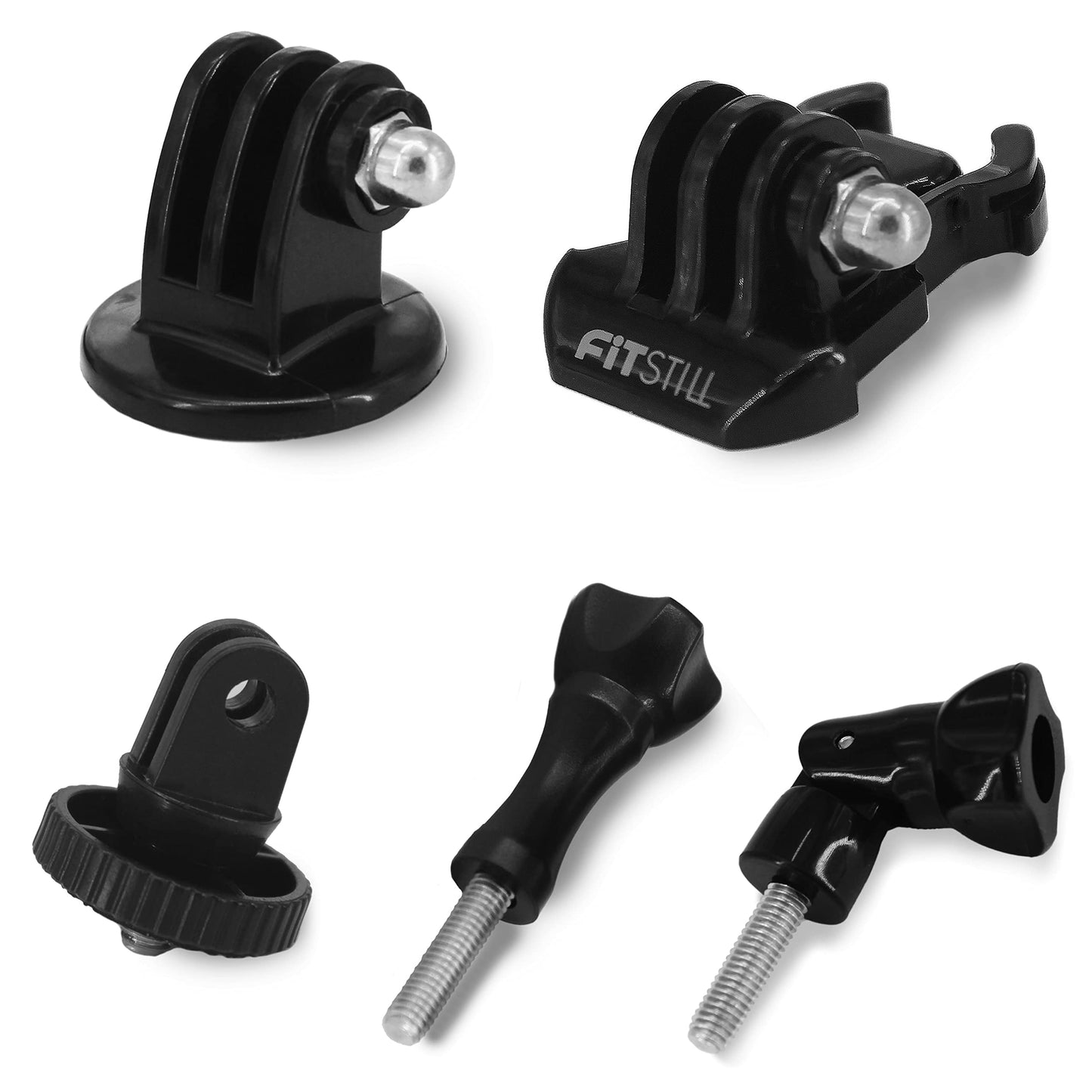 FiTSTILL Tripod Adapter Mount with 1/4 Screw Camera Adapter Part Compatible with Go Pro Hero 13/12/11/10/9/8/7/6/5 Session Black Silver SJ4000 SJ5000