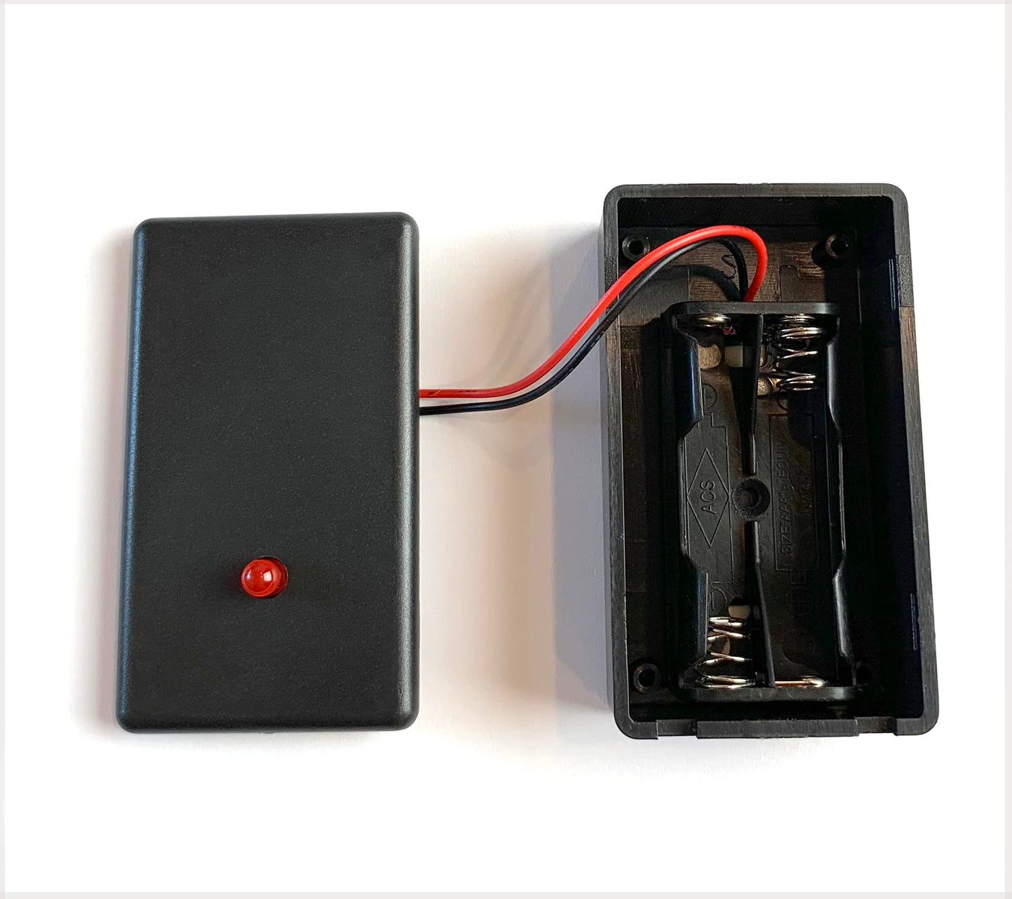 Blue Charm Fake Car Alarm, 1 Year Continuous Usage Battery Life, Red Blinking LED Light with Black Housing, (Two AAA Batteries, not Included) (Two