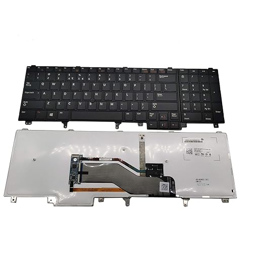 LAIKA US Layout Notebook Keyboard for e6520 e6530 e6540 e5520 E5530 Series, Black, with Backlight, with Remote Control Lever, e6520