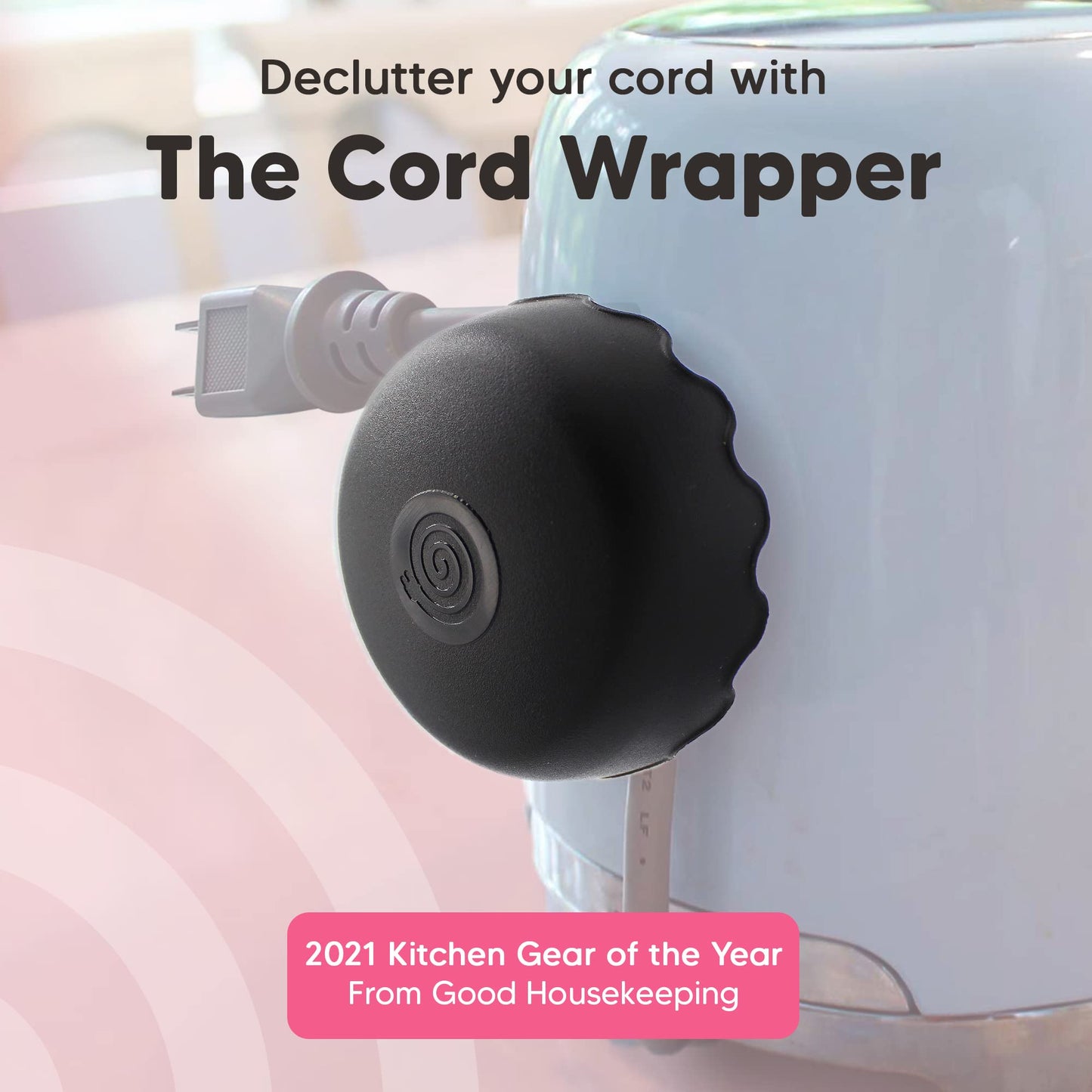 1-Pack Patented Heat-Resistant Cord Organizer for Appliances, Kitchen, Computers & More | Stick-On Cord Wrappers with Flexible Base, Secure Scalloped