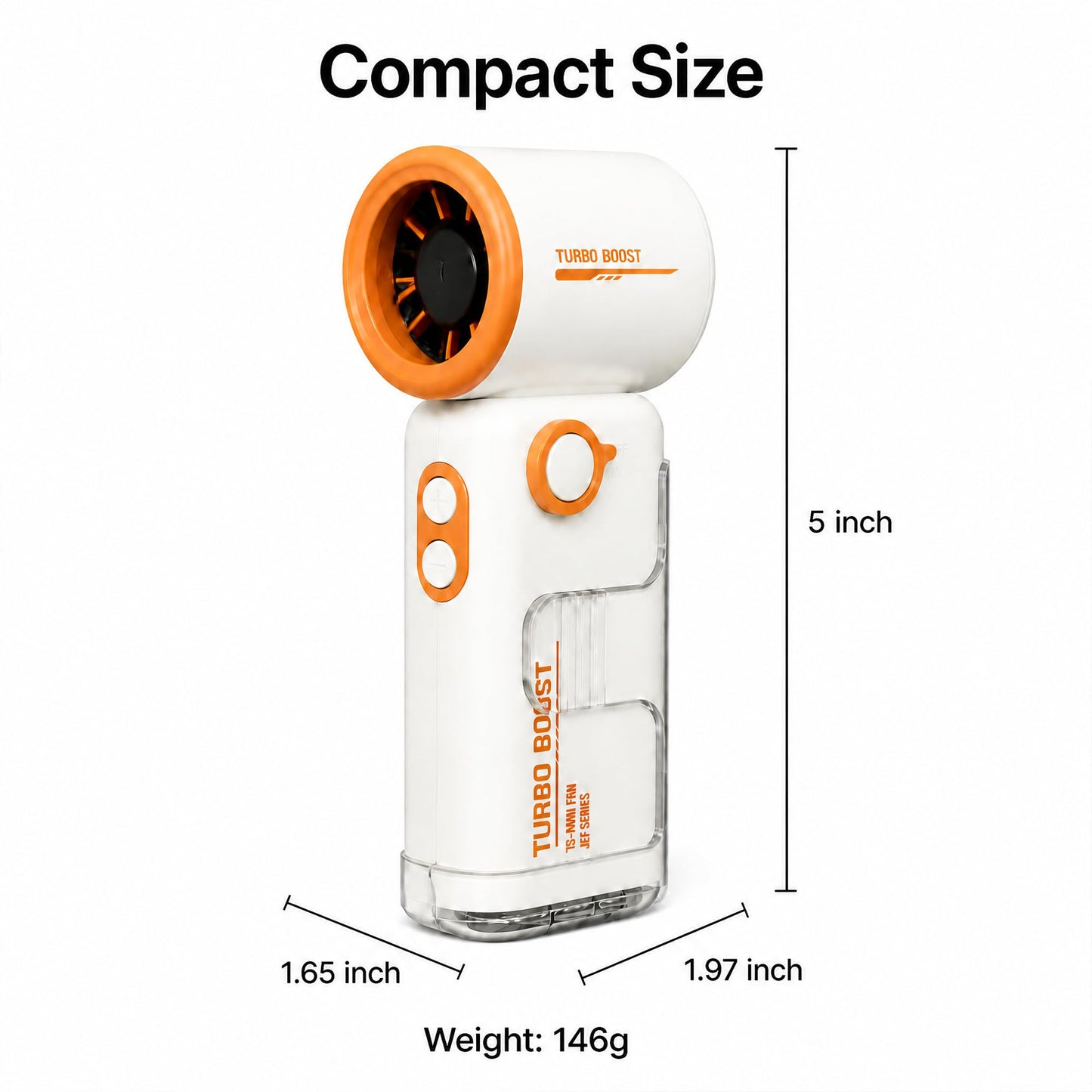 Zyriolin 23000 RPM Portable Handheld Turbo Fan, 5 Gear Wind High Speed Fan,3000mAh USB-C Rechargeable,Mini Pocket Design, Fan for Outdoor, Travel