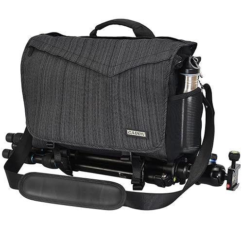 CADeN Camera Bag Case Shoulder Messenger Photography Bag with Laptop Compartment 14", Tripod Holder, Compatible for Nikon, Canon, Sony, DSLR SLR