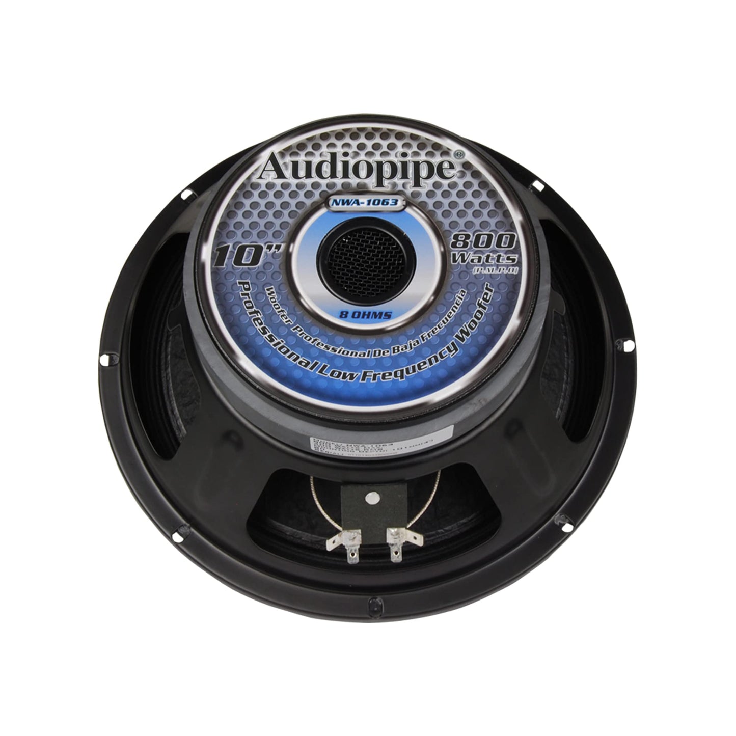 Audiopipe 10" Professional Public Address Woofer (NWA-1063), High Power, 800Watts, 50 oz Magnet, 8 Ohms, 3" Voice Coil, Superior Performance