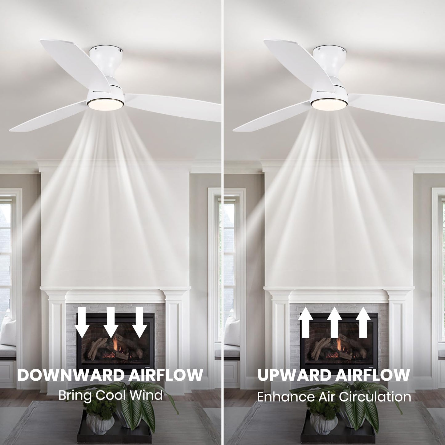 MOOONICHE 52" Fandelier, Ceiling Fan with LED Light and Remote/APP Control, 6-Speeds Reversible Fan Lights, 3CCT, Dimmable, Timable Large Chandelier