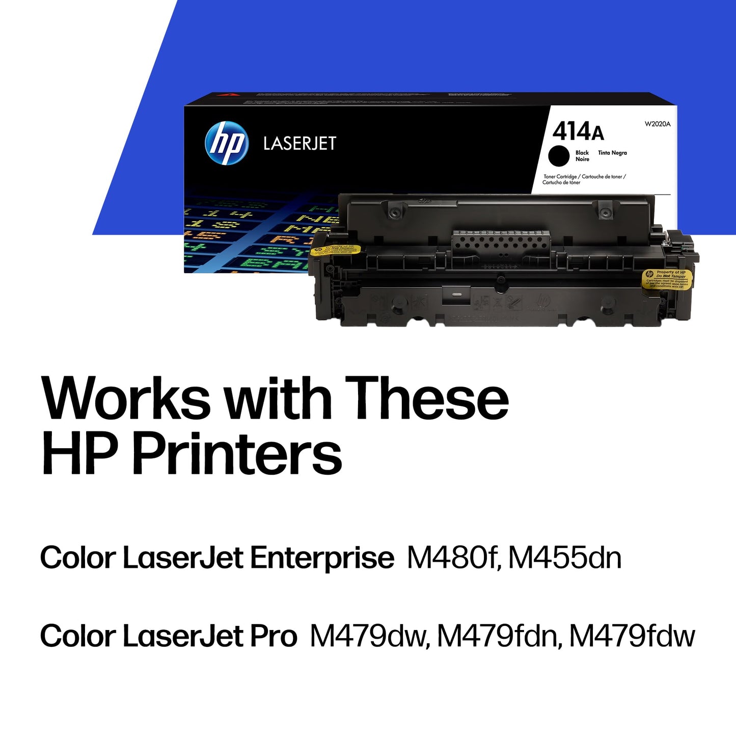 HP 414A Black Toner Cartridge | Works with Color LaserJet Enterprise M455dn, MFP M480f, Pro M454, MFP M479 Series | W2020A