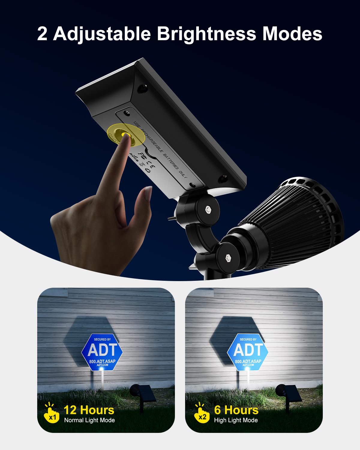 FALOVE Solar Spot Lights Outdoor Waterproof for Flag, Palm Tree, Pole, Sign, Statue, Mailbox, Bright LED Outside Landscape Flood Spotlights for Accent