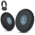 Krone Kalpasmos Bose OE2 Replacement Ear Pads - Soft Leather & Memory Foam, Fits Bose Over-Ear 2 (OE2, OE2i) - Blue Scrim, Black