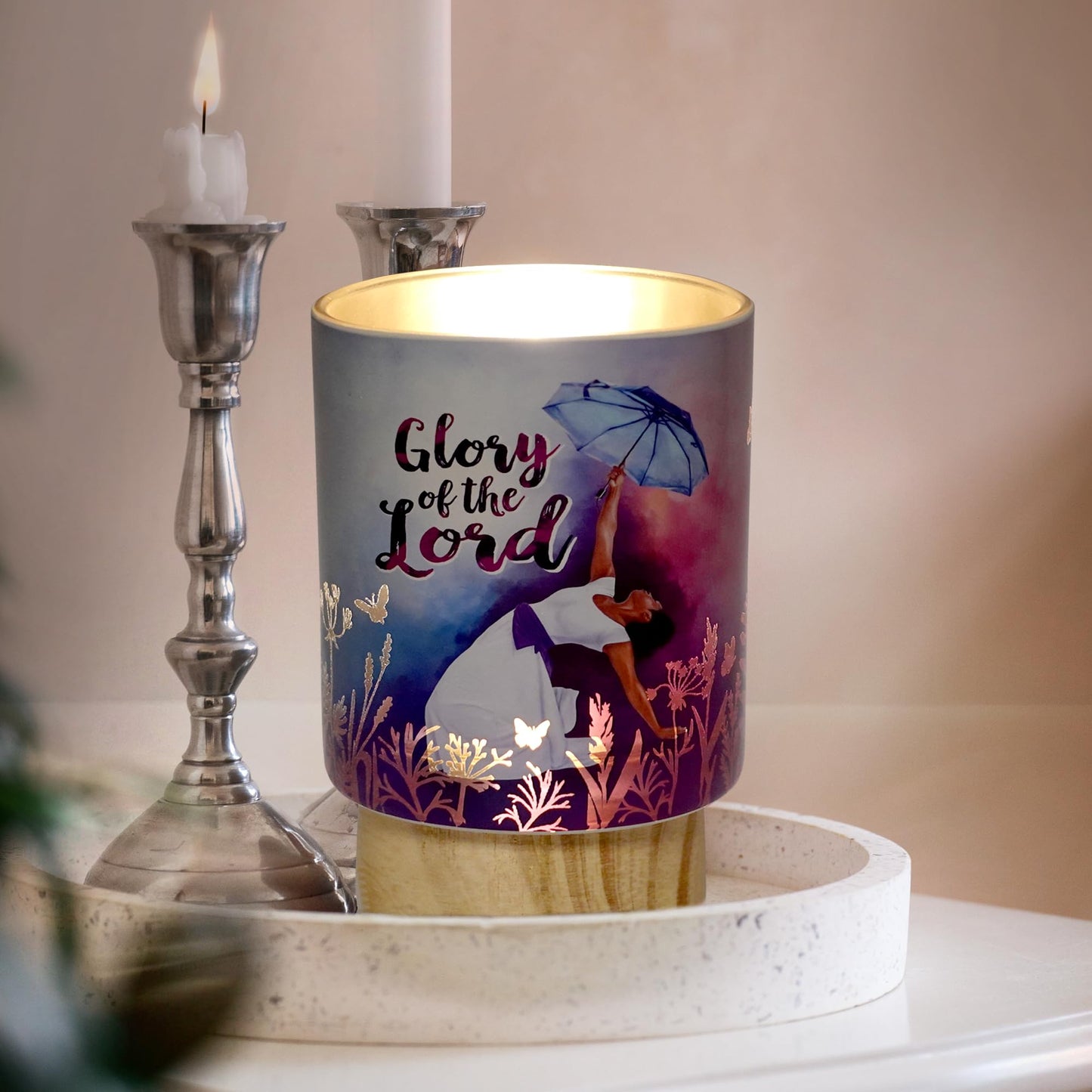 African American Expressions LED Flameless Candle - Christian Inspirational Battery Operated Candle with Uplifting Art - Spiritual & Religious Home