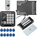 UHPPOTE Full Complete 125KHz EM-ID Card Door Access Control System Kit with 130LB Magnetic Lock Power Supply Exit Button