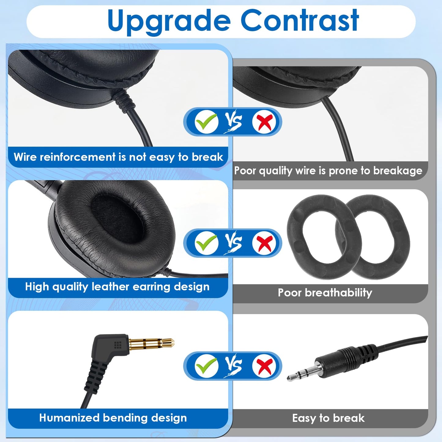 ZXQZYM 20 Pack Classroom Bulk Kids Headphones for School Classroom Students Kids Children Teen and Adults (Black)