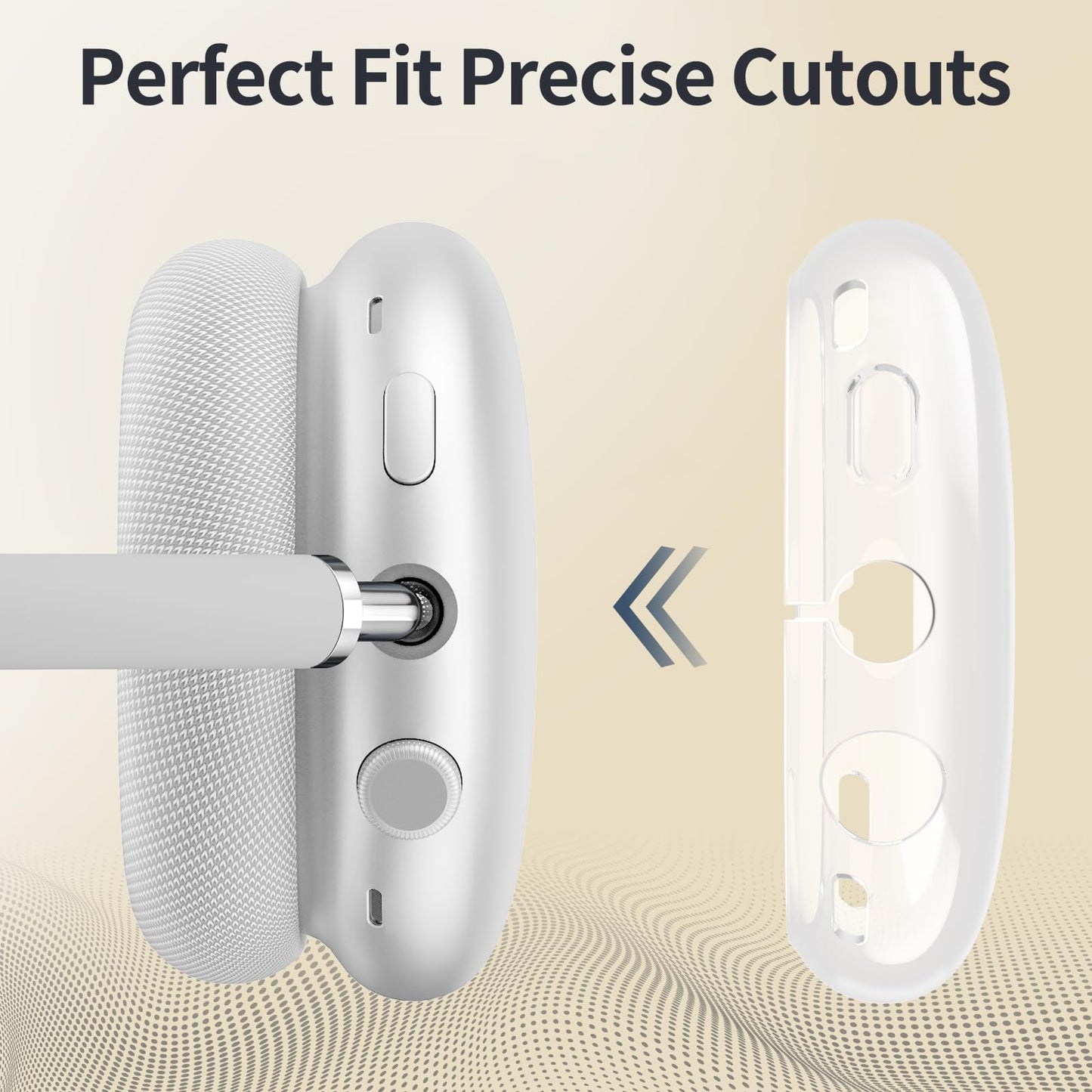 Fintie Case for AirPods Max 2 (2026) and AirPods Max 1 (2020/2024), Clear TPU Ear Cup Cover, Silicone Ear Pad and Headband Cover, Skin Protector
