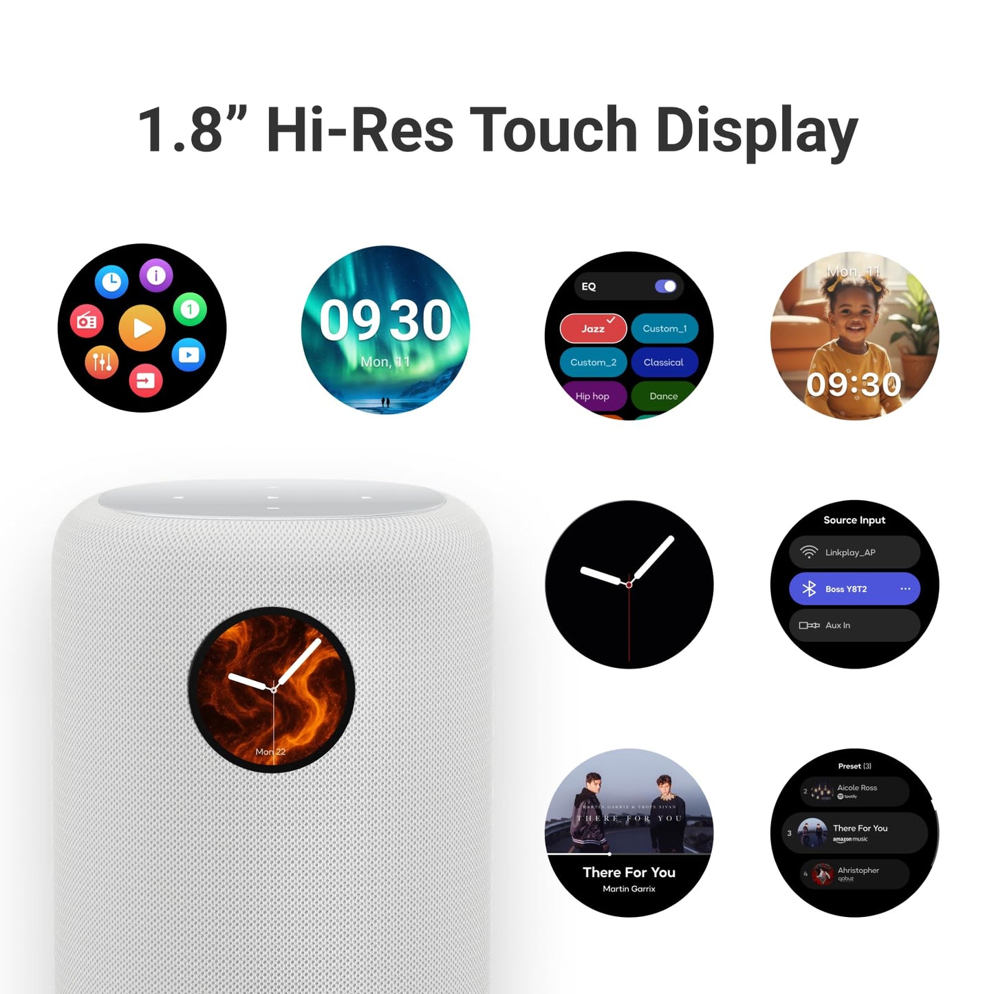 WiiM Sound Smart Speaker with 1.8? Touch Display, Hi?Res 24?bit/192 kHz, AI RoomFit™ Room Correction, 100W Peak, Wi?Fi 6E/Bluetooth 5.3, Multi?Room