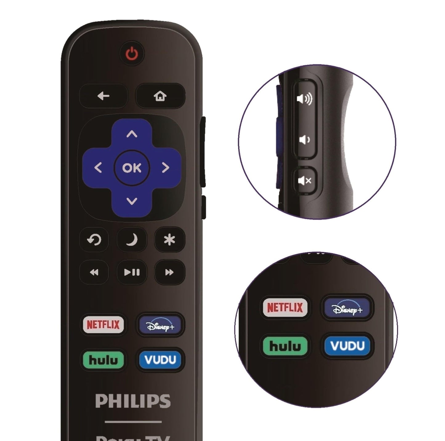 Replacement Remote Control Compatible with All Philips Roku TV Smart TVs?Only Works with Philips Roku TV, Not for Roku Stick and Roku Box?