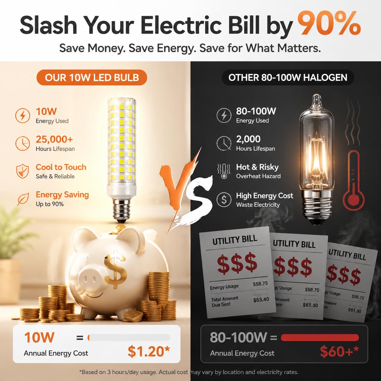Momolumen 5 Pack E12 LED Light Bulbs 100 Watt Equivalent, Candelabra Bulbs, Non-Dimmable T6 Candle Bulbs for Chandeliers Ceiling Fan Wall Sconce