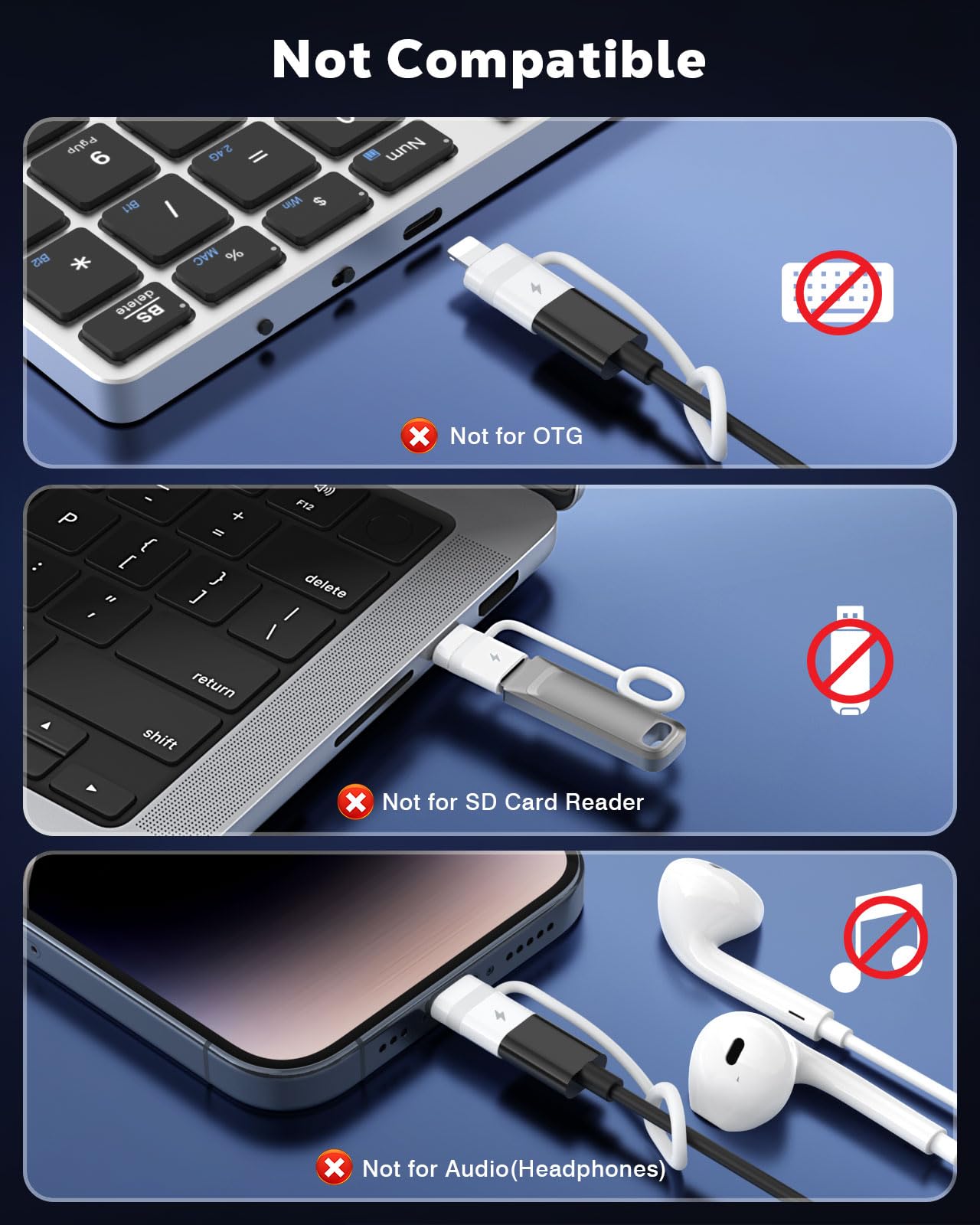 MoKo USB C to Lightning Adapter with 36W PD Fast Charging, USB-C Female to Lightning Male Adapter for iPhone 14/13/12/11/iPad/iPod/AirPods…