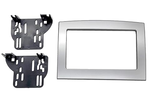 Silver Double Din Dash Kit Compatible with Dodge Ram 2006-2010 Truck Car Stereo Radio Install Kit