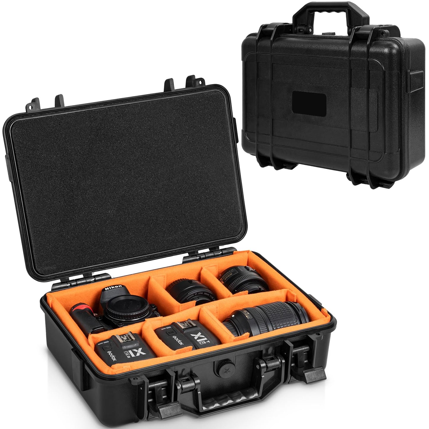 GYXZ Protective Camera Case 11.8 X 7.5 X 4.3 Inch Shockproof Water-resistant with Adjustable Dividers (Can hold cameras, pistols, gear, equipment)