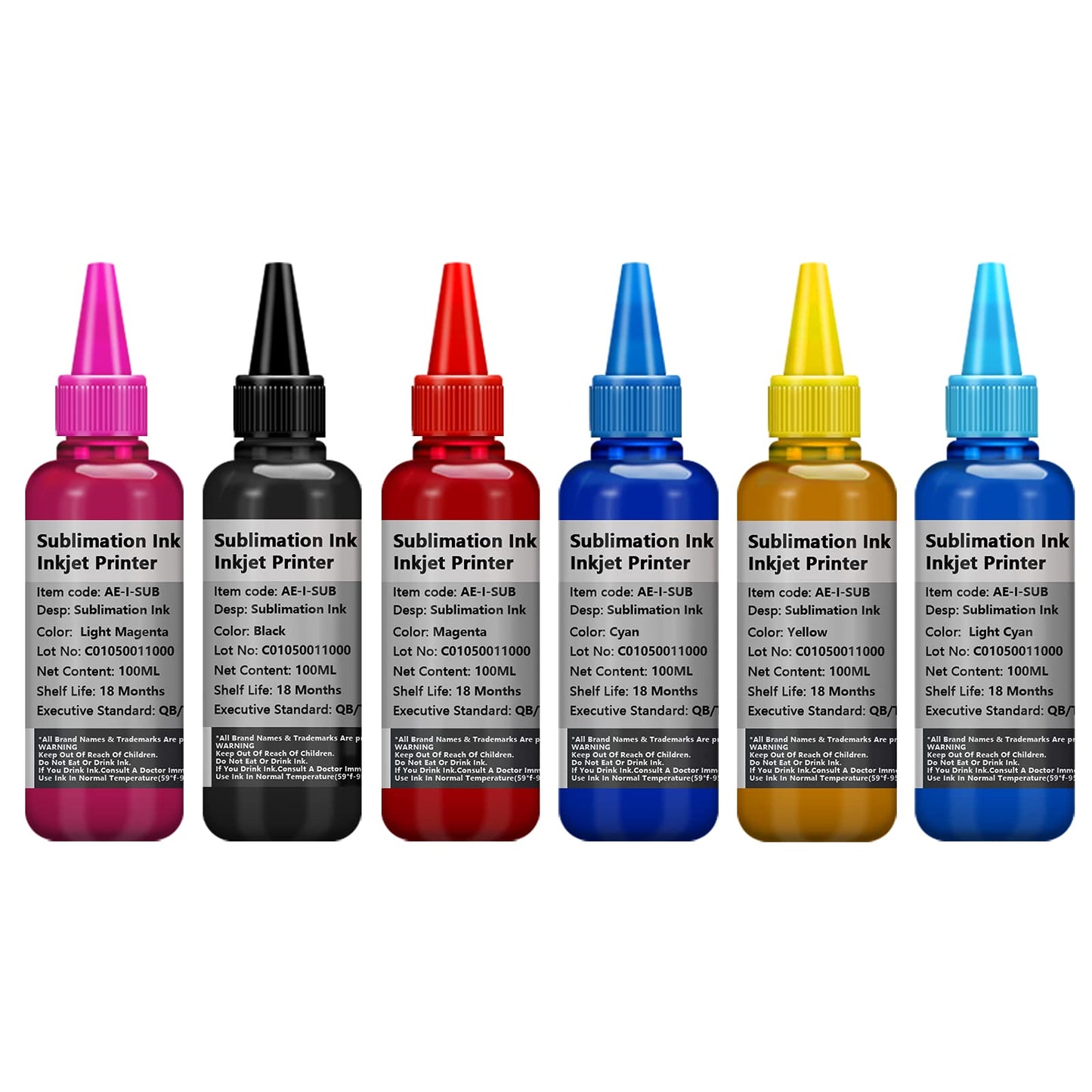 HEMEINY 6X100ml Botttle Sublimation Ink Works with Stylus Photo 1400 PX700W PX800FW P50 PX830FWD Artisan 1430 600 700 800 710 810 837 Printers
