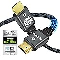 Yauhody 8K HDMI 2.1 Cable 10ft, Certified Ultra High Speed Heavy Duty Nylon Braided HDMI 2.1 Cord, 8K@60Hz, 10K, 4K@144Hz, 4K@120Hz, eARC, HDCP 2.2