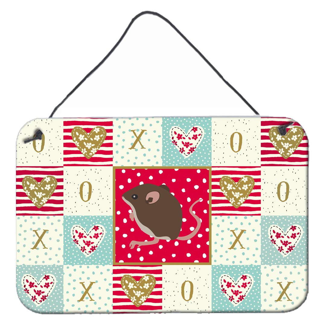 Caroline's Treasures CK5448DS812 Baby Mouse Love Wall or Door Hanging Prints, Red Aluminum Metal Sign Kitchen Wall Bar Bathroom Plaque Home Decor