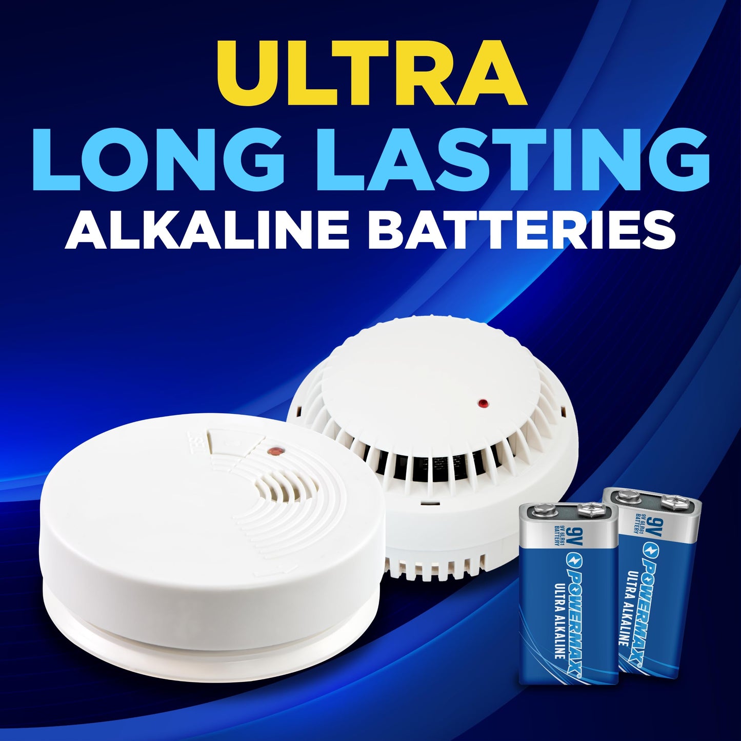 Powermax 12-Count 9V Batteries, Ultra Long Lasting Alkaline Battery for Home and Office, 7-Year Shelf Life, Reclosable Packaging