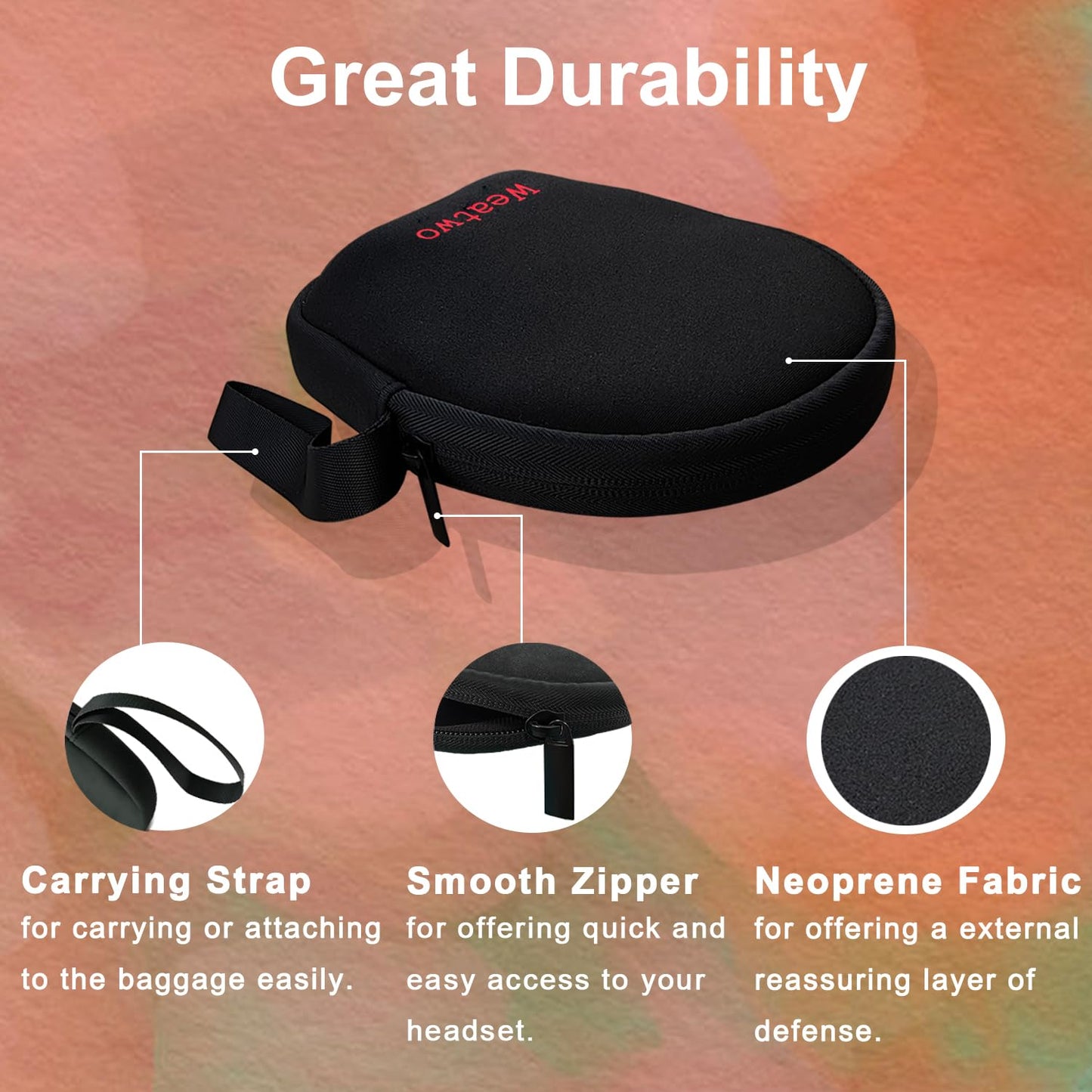 On-Ear Headphones Headset Storage Bag, Lightweight Headphone Case Soft Neoprene Cover Travel Carrying Pouch for Foldable JBL Tune 500BT 510BT 660NC…