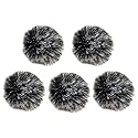 Lavalier Wind Muff 5 Pack Lapel Microphone Wind Muff 0.2/0.4 Inch Furry Lav Windscreen Windproof Wind Screen (0.4inch, Black/White)