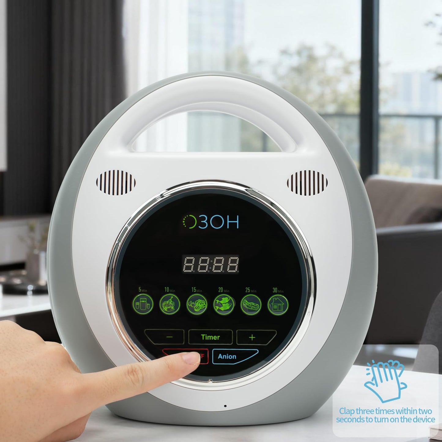 YTMAHPEN 800mg/h Multifunction Ozone Negative Ion Machine Clean Water Food Air Pet Odor Eliminating Starting Smart Applaate Power On Car Wire 12V