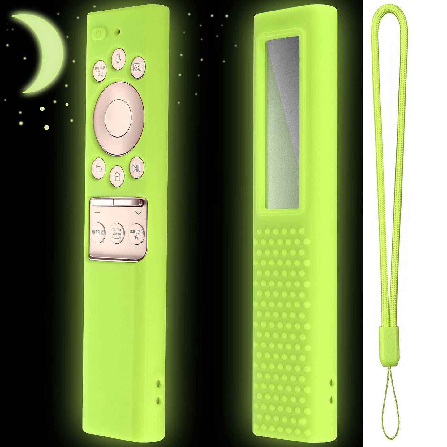 Silicone Cover for Samsung Solar TV Remote Control BN59 Series 2021, Light Weight Samsung Remote Cover Case Shockproof Silicone Sleeve(Luminous Green)