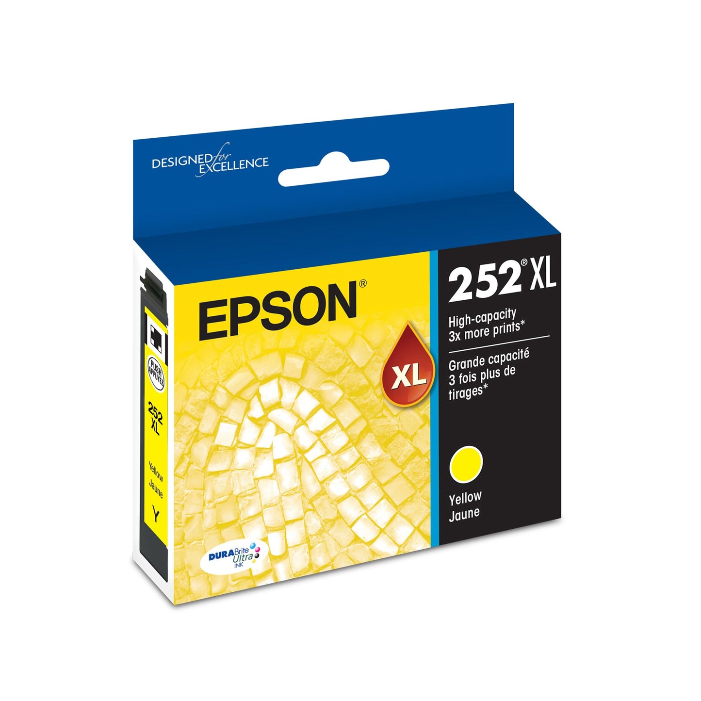 EPSON 252 DURABrite Ultra Ink High Capacity Yellow Cartridge (T252XL420-S) Works with WorkForce WF-3620, 3640, 7110, 7610, 7620, 7710, 7720, 7210