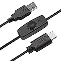 PNGKNYOCN Raspberry Pi Power Switch, 3.9FT with Indicator Light Raspberry Pi 4 Power Switch Type A to Type C USB Cable for Raspberry Pi 4