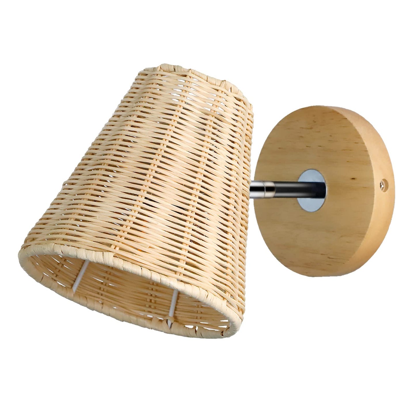VinTopsh Rattan Wall sconces, Farmhouse Wall Light Fixture, Handmade Wall Lamp (5.7" Lampshade)