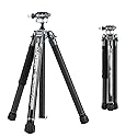 Fotopro Carbon Fiber Tripod 1.7lbs Ultralight 62 Inch Portable Compact Travel Tripod for Camera DSLR Load up to 22lbs X-Aircross 3 Lite Grey