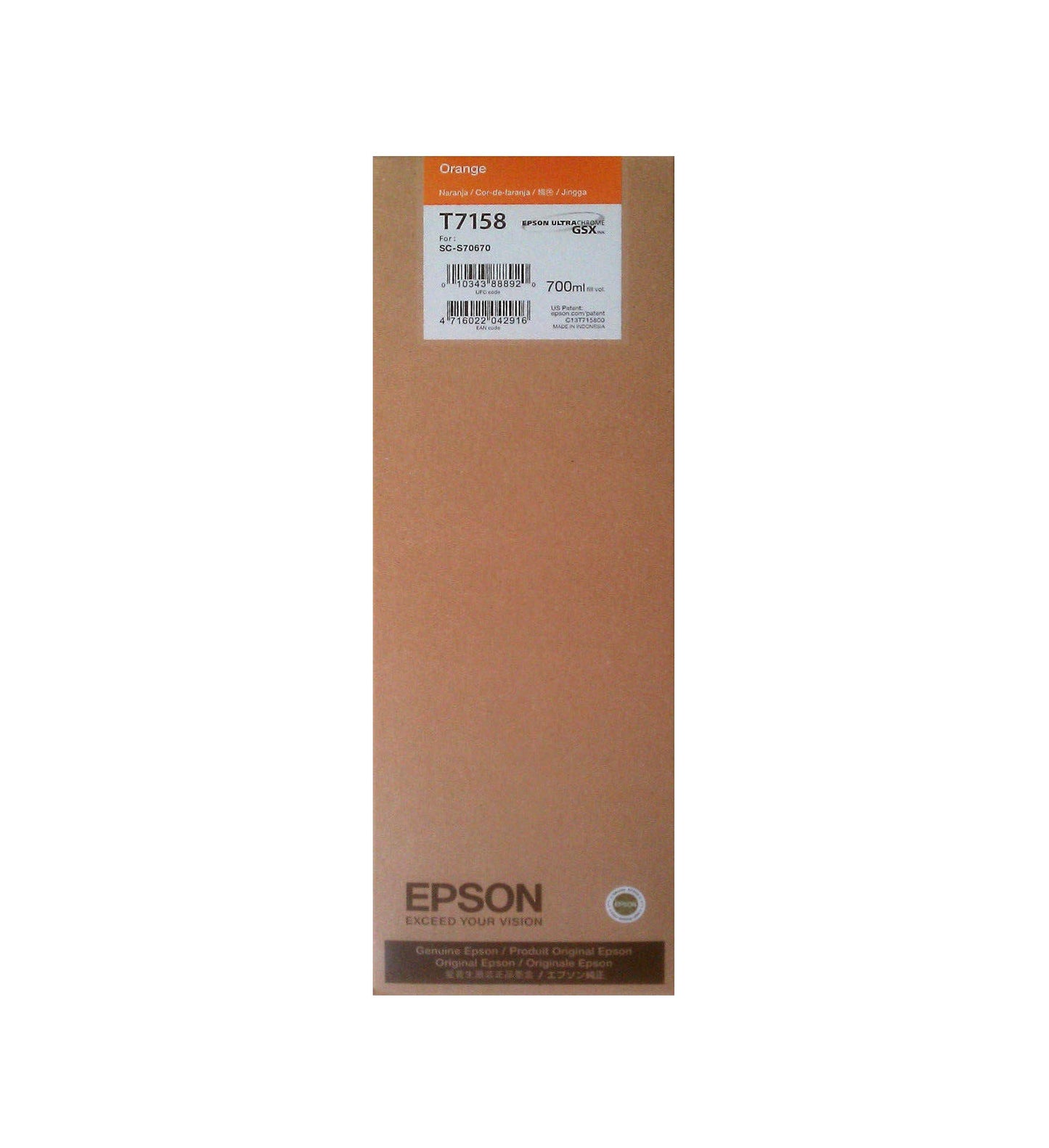 Epson UltraChrome GSX Orange Ink Cartridge SureColor S70670 Printer