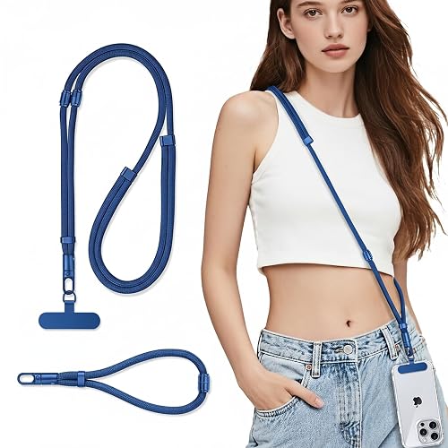 AITIDE 3-IN-1 Phone Lanyard + Wrist Strap Kit, Universal Adjustable Phone Strap Crossbody, Anti-Theft Neck Lanyard for iPhone and Most Smartphones