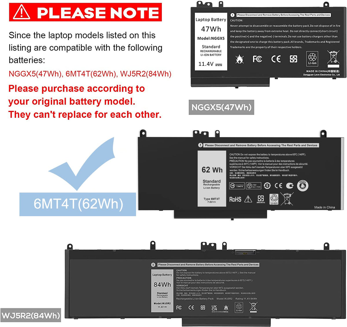 VNYUNQWE E5470 E5570 6MT4T Battery Compatible with Dell Latitude 14 E5470 15 E5570 Precision 15 3510 M3510 Series Notebook Replacement for V69Y TXF9M