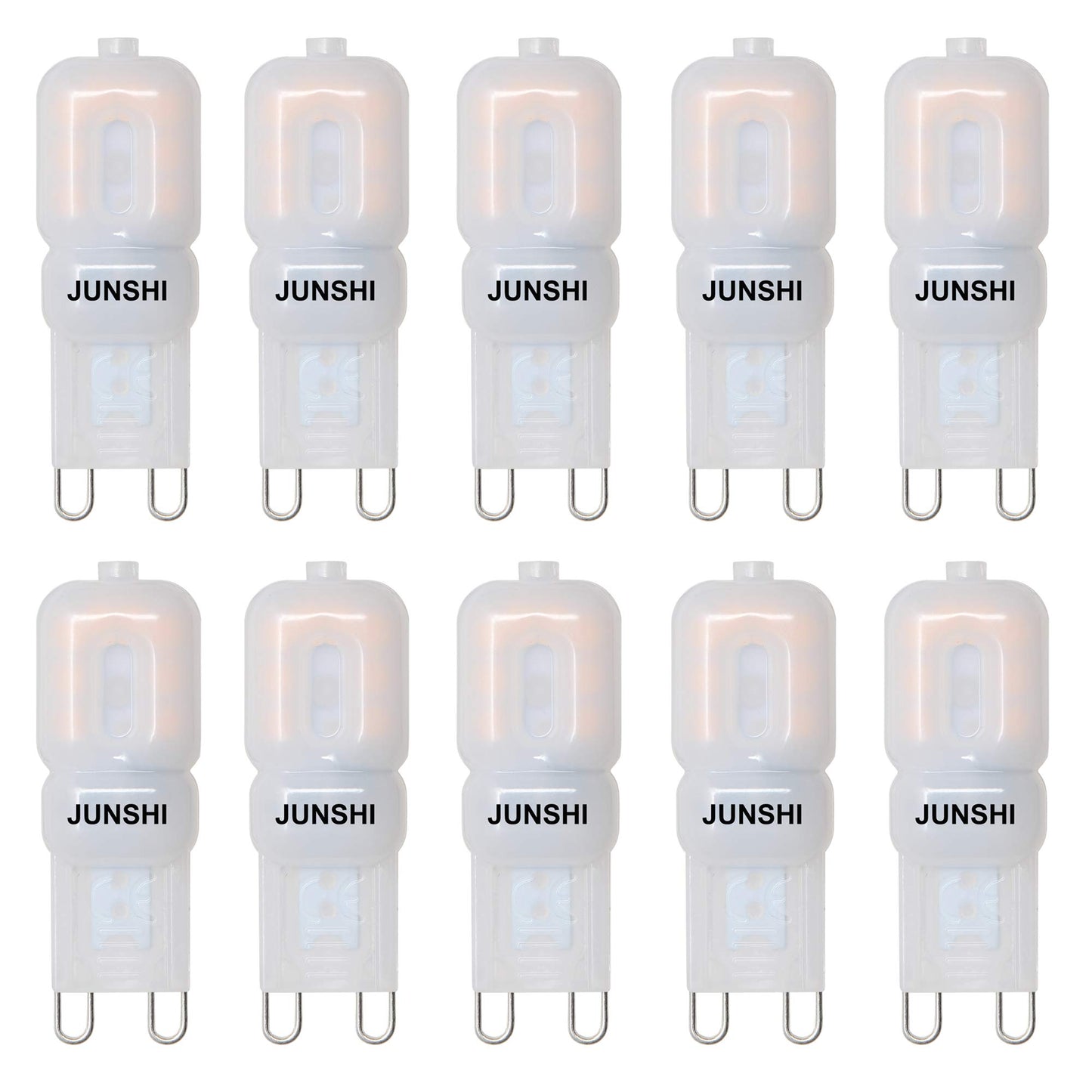 JUNSHI G9 LED Bulb 2.5W(20W 25W Halogen Equivalent) 3000K Warm White 210 Lumens Non-Dimmable AC110-130V LED Light Bulb for Ceiling Light,Pack of 10