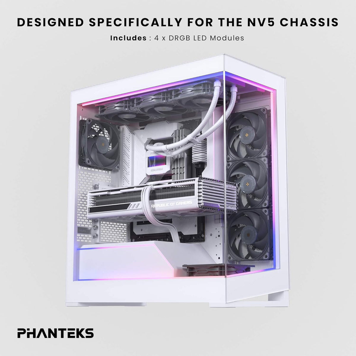 Phanteks NV5 ARGB Lighting Kit - 4X LED Modules & Power Hub, White