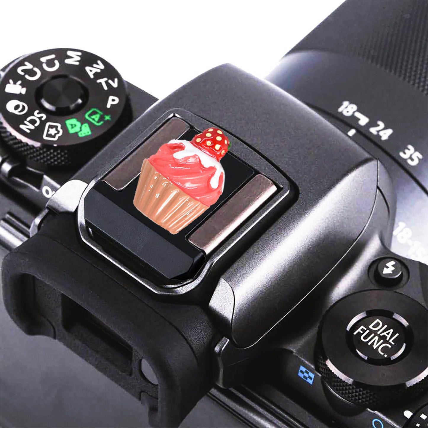Camera Hot Shoe Cover, Cute Hot Shoe Cap, Hot Shoe Protector Compatible with Sony Fujifilm Fuji Canon Nikon Pentax Leical Panasonic (2pcs Cupcakes)