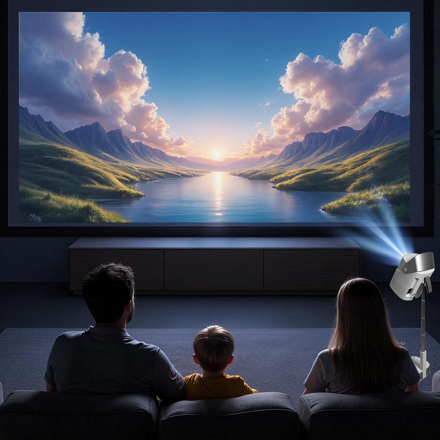 Mini Projector, 13,000 Lumens 4K 1080p, WiFi 6 & Bluetooth, Auto Keystone Correction, 152-305 cm Screen, Portable for Home Cinema