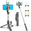 Portable 41 Inch Selfie Stick Phone Tripod with Wireless Remote Extendable Tripod Stand 360 Rotation Compatible with iPhone 17 16 15 14 13 12 11 pro