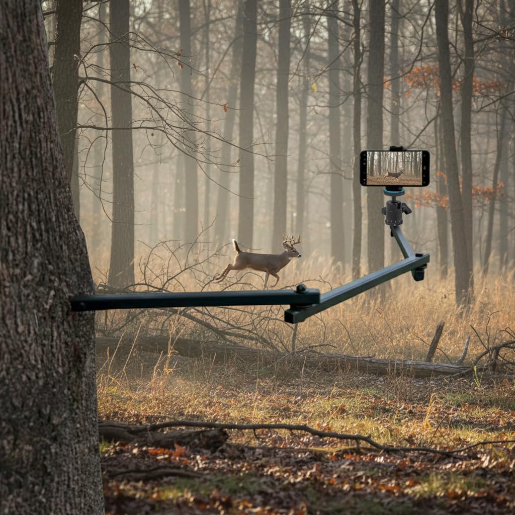 Tree Stand Phone Mount for Hunting,Camera Arm for Hunting,Treestand Phone Holder for Self Filming Hunts, Compatible Gopro,Trail Camera, iPhone, Mevo