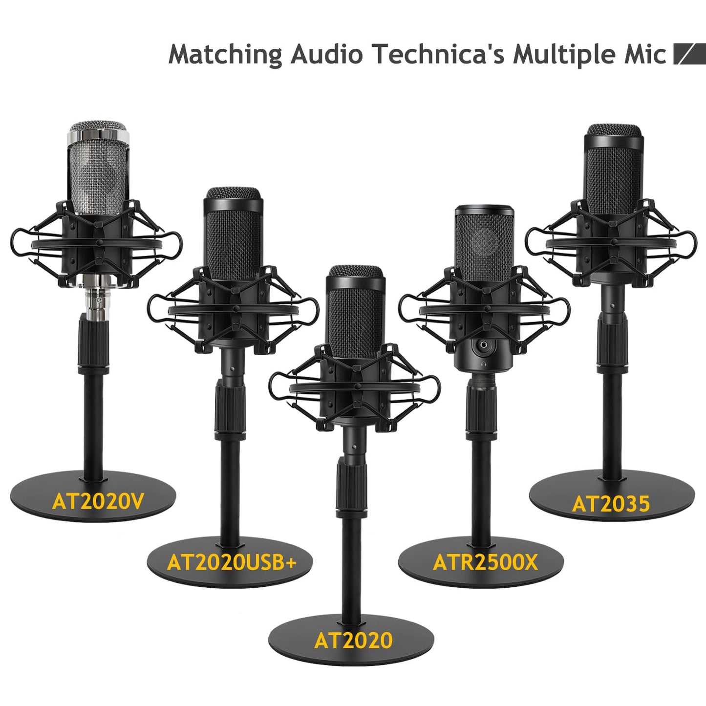 Audio Technica Mic Stand AT2020 with Shock Mount Foam Windscreen, AT2020 Microphone Stand with Pop Filter Shock Mount for Audio Technica AT2020
