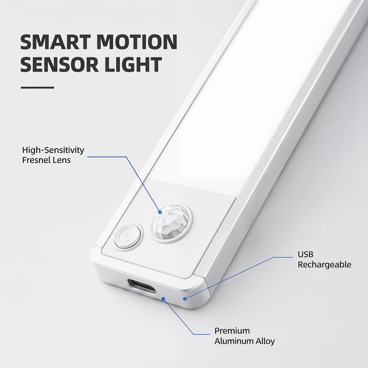 Under Cabinet Motion Sensor Lighting: Dimmable Rechargeable Lights Indoor - Battery Operated Lights - Undercabinet Wireless Closet Light Magnetic Led