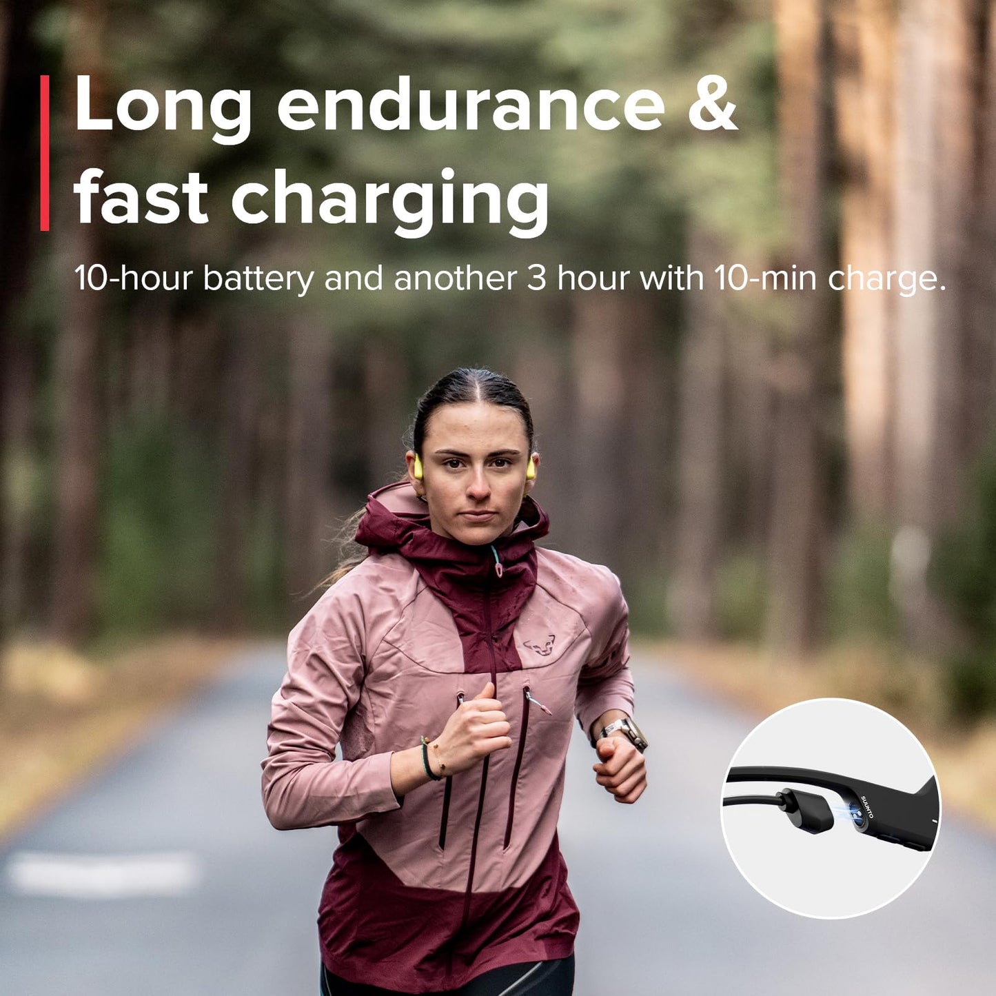 SUUNTO Sonic Open-Ear Bone Conduction Sports Headphone, Bluetooth Wireless Headset w/Enhanced Bass & Multipoint Connection, 10H Playtime w/Fast…