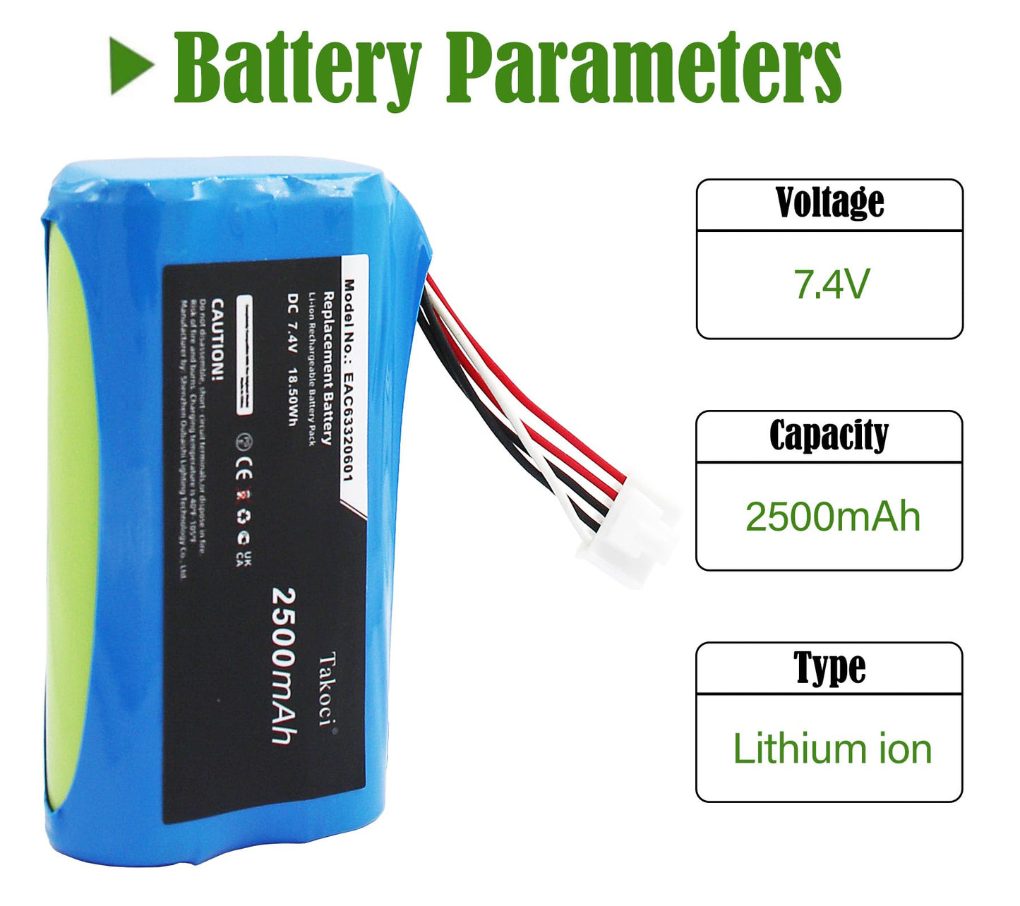 SCESMIA PK7 Replacement Battery Compatible with L- G Xboom Go PK7 PK5 Speaker 7.4V 2500mAh