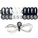 SUNFICON 10 Pack Earbuds Cords Organizers Magnetic Cable Clips Organizers Bookmark Clips Whiteboard Noticeboard Fridge Magnets USB Cable Manager