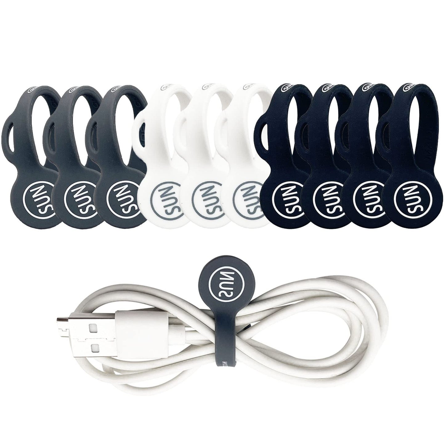 SUNFICON 10 Pack Earbuds Cords Organizers Magnetic Cable Clips Organizers Bookmark Clips Whiteboard Noticeboard Fridge Magnets USB Cable Manager